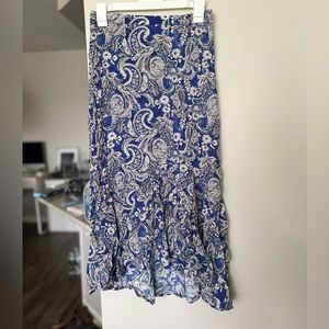 Mango Printed Skirt with Ruffles